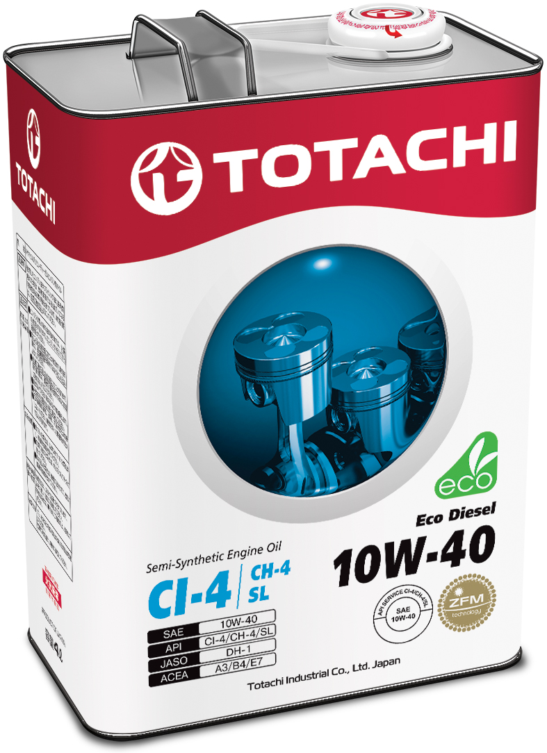 Купить Totachi 4562374690523 Eco Diesel Semi-Synthetic CI-4/CH-4/SL 10W-40, 4л