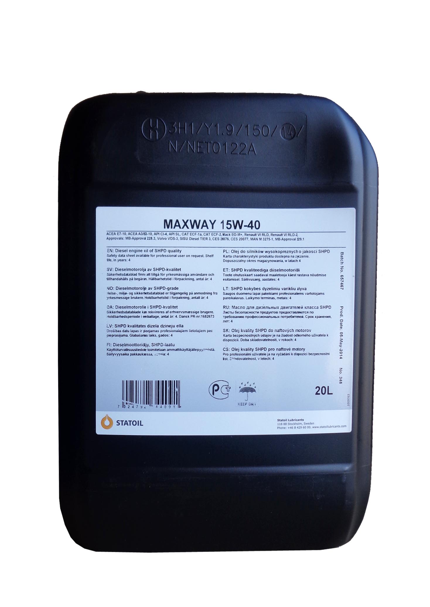 Купить Statoil 1001014 MaxWay SAE 15W-40 (20л)